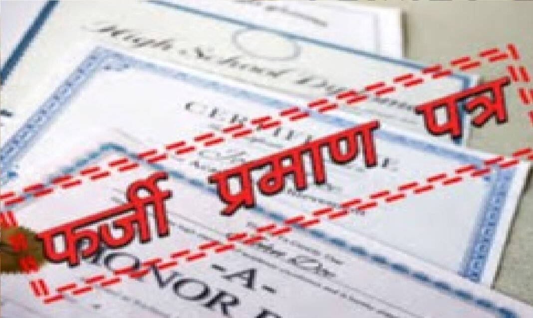 फर्जी प्रमाण पत्र