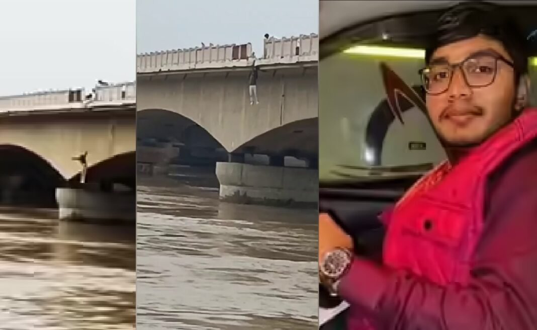 छात्र ने यमुना नदी में लगाई छलांग