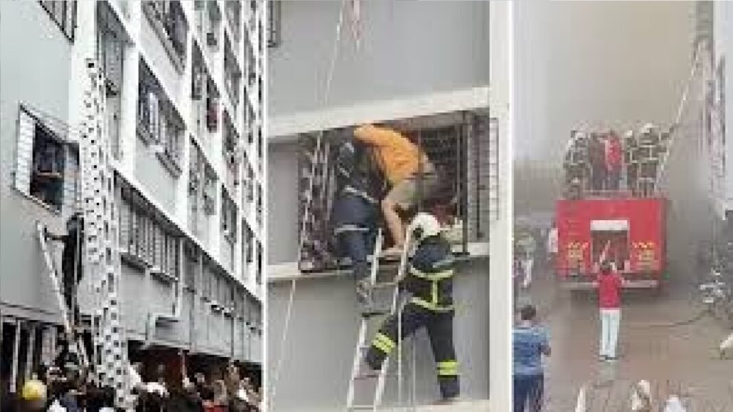 सातवीं मंजिल पर लगी भीषण आग