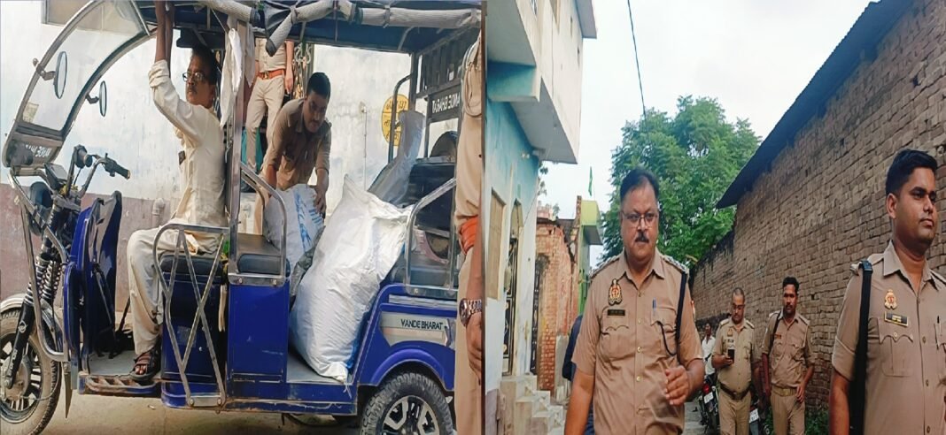 अवैध आतिशबाजी बनाते हुए घर से पकड़ा
