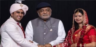 प्रेम, आशीर्वाद और साधना के संगम के बीच विवाह बंधन में बंधे तीन युगल