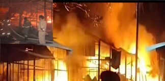 भीषण अग्निकांड: फल-सब्जी मंडी की 18 दुकानें जलकर राख, लाखों का नुकसान