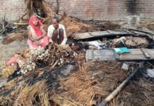 संदिग्ध परिस्थितियों में छप्पर में भीषण आग, गृहस्थी राख; लेखपाल से संपर्क न होने पर बढ़ी पीड़ा