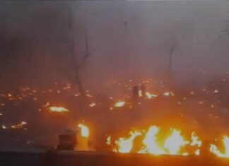 लखनऊ: विकासनगर में लगी भीषड़ आग, 1200 झोपड़ियां जलकर राख, इलाकों में फैला धुआं