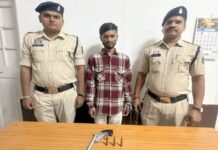 हिस्ट्रीशीटर रोहित उइके गिरफ्तार, देसी कट्टे के साथ 3 नग जिंदा कारतूस बरामद