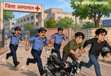 जिला अस्पताल में ‘सुरक्षा का सिनेमा’: जांबाज गार्ड्स ने दौड़ाकर दबोचा बाइक चोर