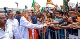 बैठक में शामिल होने एक गाड़ी में होटल पहुंचे अमित शाह-शुभेंदु