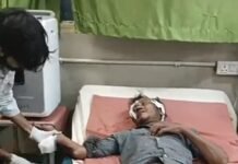 तेज रफ्तार वाहन की टक्कर से मजदूर गंभीर घायल, जिला अस्पताल में भर्ती
