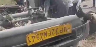 बहराइच में भीषण सड़क हादसा, दो कारों की आमने-सामने टक्कर, दो लोगों की मौत