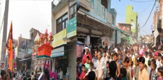 नवाबगंज नगर में मुहर्रम के अवसर पर मातमी धुनों के साथ ताज़ियों का जुलूस निकाला गया