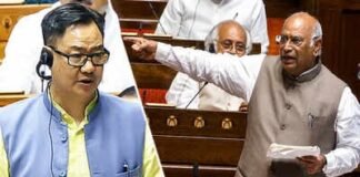 संसद में फिर टकराव, हंगामे के बीच निपटा विधायी कामकाज, ‘मुझे नियम मत सिखाइए’ : रिजिजू पर भड़के खड़गे