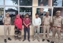 चोरी के मामले में चार गिरफ्तार, कार सहित 59,710 रुपये नकद बरामद।