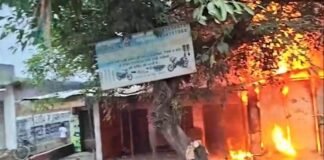 शॉर्ट सर्किट से दो दुकानों में लगी भीषण आग, लाखों का सामान राख